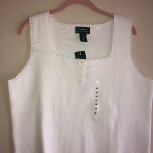 Ralph Lauren Women’s Plus Sz white sleeveless Top